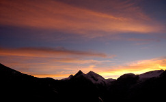 Abendstimmung: Glockner, Sinewelleck und Fuscherkarkopf