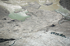 Menschen am Gletscher