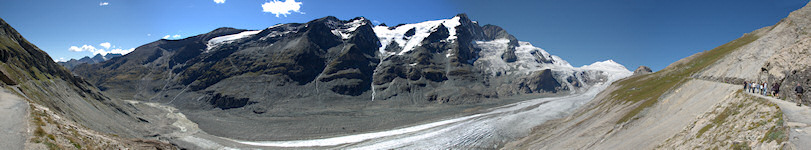 Panorama: Glockner und Pasterze vom Gamsgrubenweg